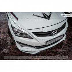 1 499 р. Реснички на фары Zeus Hyundai Solaris RBr седан дорестайлинг (2010-2014) (Неокрашенные)  с доставкой в г. Пермь. Увеличить фотографию 5
