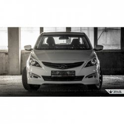 1 499 р. Реснички на фары Zeus Hyundai Solaris RBr седан дорестайлинг (2010-2014) (Неокрашенные)  с доставкой в г. Пермь. Увеличить фотографию 6