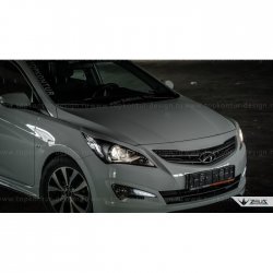 1 499 р. Реснички на фары Zeus Hyundai Solaris RBr седан дорестайлинг (2010-2014) (Неокрашенные)  с доставкой в г. Пермь. Увеличить фотографию 11