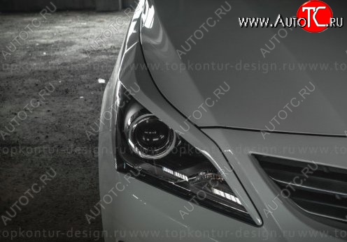 1 499 р. Реснички на фары Zeus Hyundai Solaris RBr седан дорестайлинг (2010-2014) (Неокрашенные)  с доставкой в г. Пермь