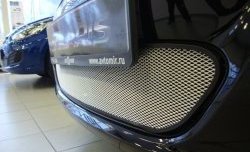 1 539 р. Сетка на бампер Russtal (хром) Hyundai Solaris RBr седан дорестайлинг (2010-2014)  с доставкой в г. Пермь. Увеличить фотографию 3