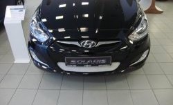 1 539 р. Сетка на бампер Russtal (хром) Hyundai Solaris RBr седан дорестайлинг (2010-2014)  с доставкой в г. Пермь. Увеличить фотографию 4
