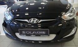 1 539 р. Сетка на бампер Russtal (хром) Hyundai Solaris RBr седан дорестайлинг (2010-2014)  с доставкой в г. Пермь. Увеличить фотографию 7
