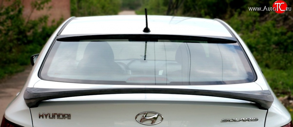 6 529 р. Спойлер Драйв  Hyundai Solaris  RBr (2010-2017) седан дорестайлинг, седан рестайлинг (Неокрашенный)  с доставкой в г. Пермь