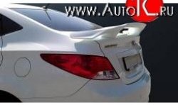 7 299 р. Спойлер Фора  Hyundai Solaris  RBr (2010-2017) седан дорестайлинг, седан рестайлинг (Неокрашенный)  с доставкой в г. Пермь. Увеличить фотографию 2