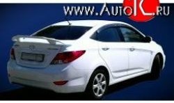 7 299 р. Спойлер Фора  Hyundai Solaris  RBr (2010-2017) седан дорестайлинг, седан рестайлинг (Неокрашенный)  с доставкой в г. Пермь. Увеличить фотографию 3