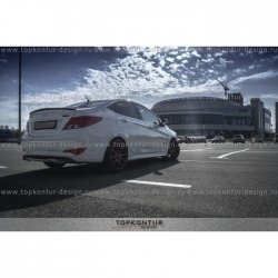 4 499 р. Лип спойлер HS1  Hyundai Solaris  RBr (2010-2014) седан дорестайлинг (Неокрашенный)  с доставкой в г. Пермь. Увеличить фотографию 2
