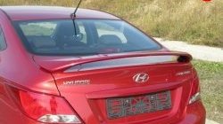 6 999 р. Спойлер Корсо  Hyundai Solaris  RBr (2010-2017) седан дорестайлинг, седан рестайлинг (Неокрашенный)  с доставкой в г. Пермь. Увеличить фотографию 2