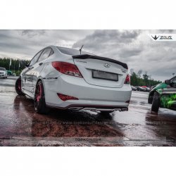 5 399 р. Лип спойлер Zeus  Hyundai Solaris  RBr (2010-2014) седан дорестайлинг (Неокрашенный)  с доставкой в г. Пермь. Увеличить фотографию 2
