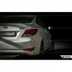 5 399 р. Лип спойлер Zeus  Hyundai Solaris  RBr (2010-2014) седан дорестайлинг (Неокрашенный)  с доставкой в г. Пермь. Увеличить фотографию 12