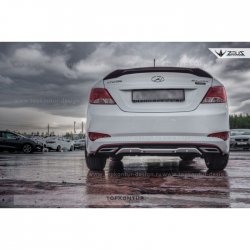 5 399 р. Лип спойлер Zeus  Hyundai Solaris  RBr (2010-2014) седан дорестайлинг (Неокрашенный)  с доставкой в г. Пермь. Увеличить фотографию 5