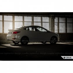 5 399 р. Лип спойлер Zeus  Hyundai Solaris  RBr (2010-2014) седан дорестайлинг (Неокрашенный)  с доставкой в г. Пермь. Увеличить фотографию 11