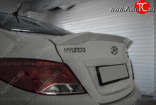 5 399 р. Лип спойлер Zeus  Hyundai Solaris  RBr (2010-2014) седан дорестайлинг (Неокрашенный)  с доставкой в г. Пермь