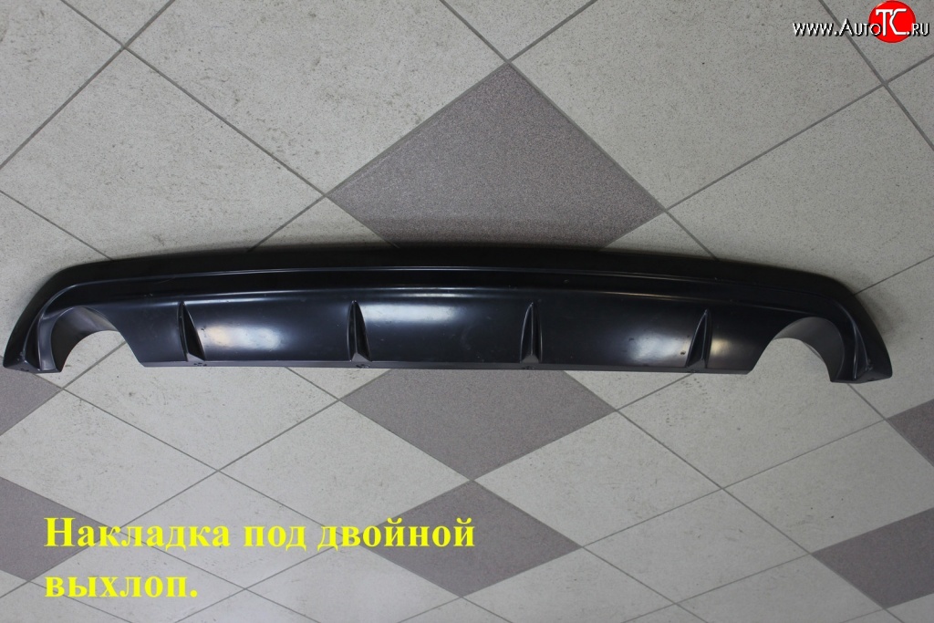2 999 р. Диффузор заднего бампера Sport под двойной выхлоп  Hyundai Solaris  RBr (2010-2014) седан дорестайлинг (Неокрашенный)  с доставкой в г. Пермь