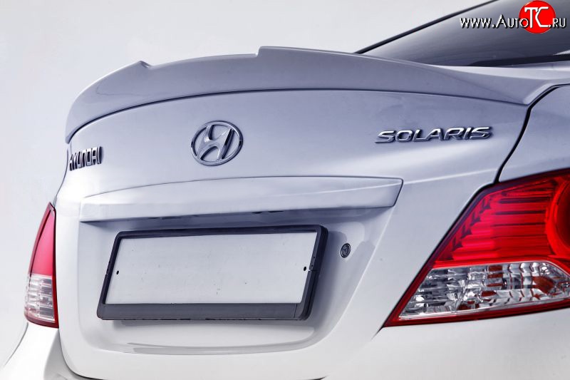 5 799 р. Лип спойлер Style  Hyundai Solaris  RBr (2010-2017) седан дорестайлинг, седан рестайлинг (Неокрашенный)  с доставкой в г. Пермь