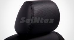 5 999 р. Чехлы для сидений SeiNtex (экокожа) Hyundai Solaris RBr хэтчбэк дорестайлинг (2010-2014) (Черный, вставка черная)  с доставкой в г. Пермь. Увеличить фотографию 3