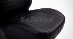 5 999 р. Чехлы для сидений SeiNtex (экокожа) Hyundai Solaris RBr хэтчбэк дорестайлинг (2010-2014) (Черный, вставка черная)  с доставкой в г. Пермь. Увеличить фотографию 5