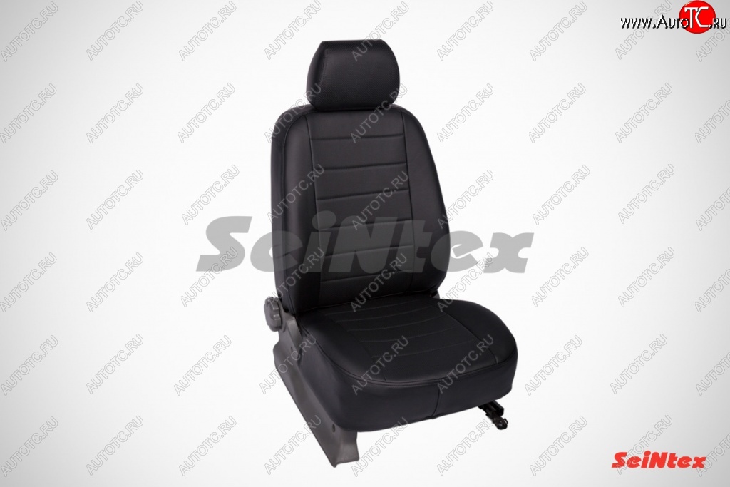5 999 р. Чехлы для сидений SeiNtex (экокожа) Hyundai Solaris RBr хэтчбэк дорестайлинг (2010-2014) (Черный, вставка черная)  с доставкой в г. Пермь