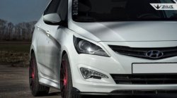 Накладка на передний бампер TopKontur Design Hyundai Solaris  RBr (2014-2017) седан рестайлинг