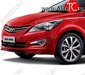 3 659 р. Бампер передний Стандартный Hyundai Solaris RBr седан рестайлинг (2014-2017) (Окрашенный)  с доставкой в г. Пермь