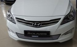 1 539 р. Сетка на бампер Russtal (хром) Hyundai Solaris RBr седан рестайлинг (2014-2017)  с доставкой в г. Пермь. Увеличить фотографию 4