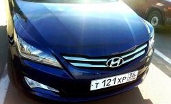 679 р. Реснички на фары Кураж  Hyundai Solaris  RBr (2014-2017) седан рестайлинг (Неокрашенные)  с доставкой в г. Пермь. Увеличить фотографию 5