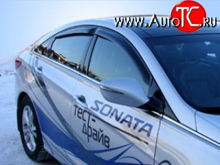 611 р. Дефлекторы окон (ветровики) Novline 4 шт Hyundai Sonata YF (2009-2014)  с доставкой в г. Пермь