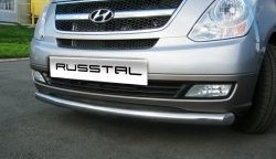 Одинарная защита переднего бампера диаметром 63 мм SLITKOFF Hyundai Starex/Grand Starex/H1 TQ дорестайлинг (2007-2013)