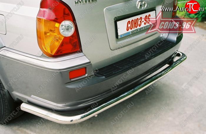 7 154 р. Защита заднего бампера Souz-96 (d60)  Hyundai Terracan  HP (2001-2007) дорестайлинг, рестайлинг  с доставкой в г. Пермь