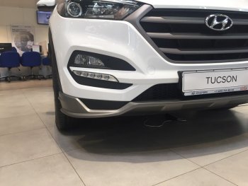 5 649 р. Накладка на передний бампер АвтоКрат  Hyundai Tucson  TL (2015-2018) дорестайлинг (Неокрашенная)  с доставкой в г. Пермь. Увеличить фотографию 2