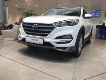 5 649 р. Накладка на передний бампер АвтоКрат  Hyundai Tucson  TL (2015-2018) дорестайлинг (Неокрашенная)  с доставкой в г. Пермь. Увеличить фотографию 3