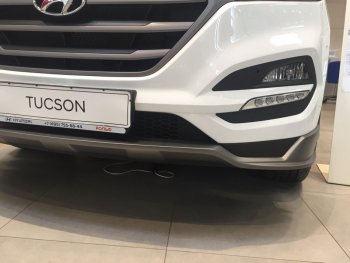 5 649 р. Накладка на передний бампер АвтоКрат  Hyundai Tucson  TL (2015-2018) дорестайлинг (Неокрашенная)  с доставкой в г. Пермь. Увеличить фотографию 4