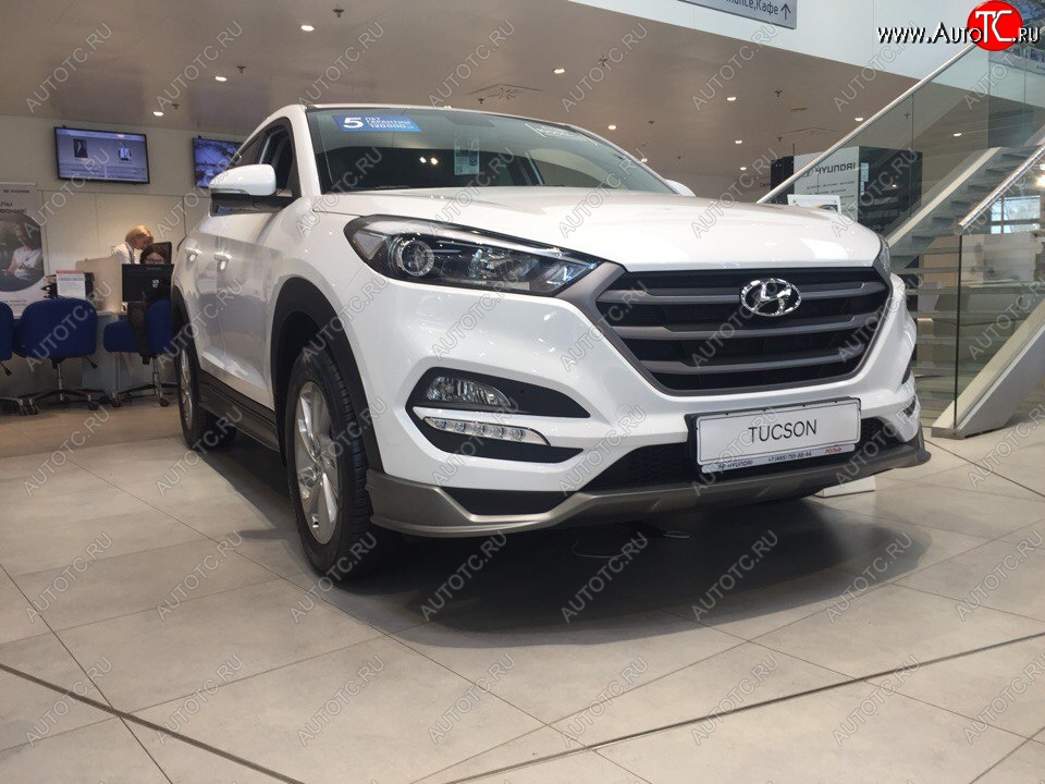 5 649 р. Накладка на передний бампер АвтоКрат  Hyundai Tucson  TL (2015-2018) дорестайлинг (Неокрашенная)  с доставкой в г. Пермь