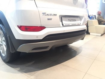5 649 р. Накладка на задний бампер АвтоКрат  Hyundai Tucson  TL (2015-2018) дорестайлинг (Неокрашенная)  с доставкой в г. Пермь. Увеличить фотографию 2