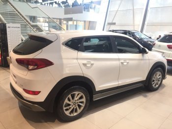 7 349 р. Пластиковые пороги АвтоКрат Hyundai Tucson TL дорестайлинг (2015-2018) (Неокрашенные)  с доставкой в г. Пермь. Увеличить фотографию 3