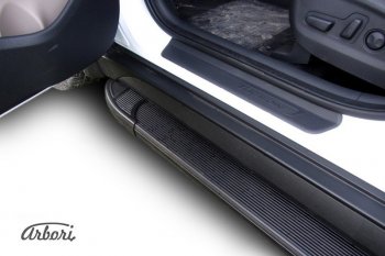 11 609 р. Порожки для ног Arbori Optima Black Hyundai Tucson TL дорестайлинг (2015-2018)  с доставкой в г. Пермь. Увеличить фотографию 2