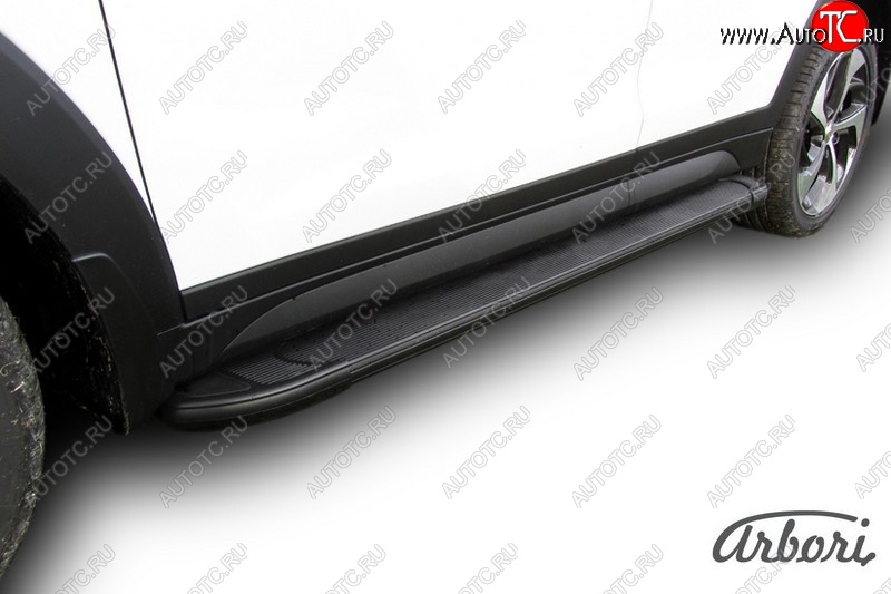 11 609 р. Порожки для ног Arbori Optima Black Hyundai Tucson TL дорестайлинг (2015-2018)  с доставкой в г. Пермь