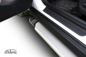 10 979 р. Порожки для ног Arbori Optima Silver Hyundai Tucson TL дорестайлинг (2015-2018)  с доставкой в г. Пермь. Увеличить фотографию 2