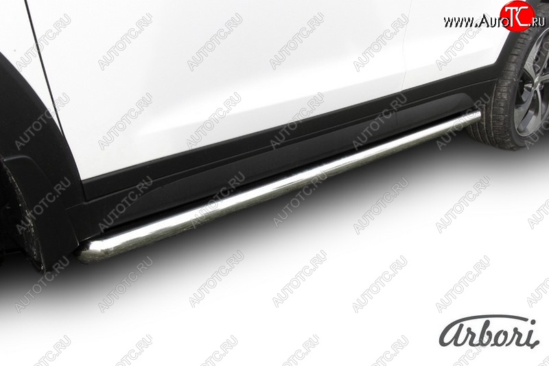 13 049 р. Защита штатных порогов Arbori (нержавейка, d57 mm). Hyundai Tucson TL дорестайлинг (2015-2018)  с доставкой в г. Пермь