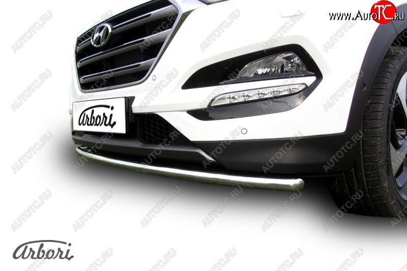 11 789 р. Защита переднего бампера Arbori (нержавейка, 1 труба d42 mm). Hyundai Tucson TL дорестайлинг (2015-2018)  с доставкой в г. Пермь