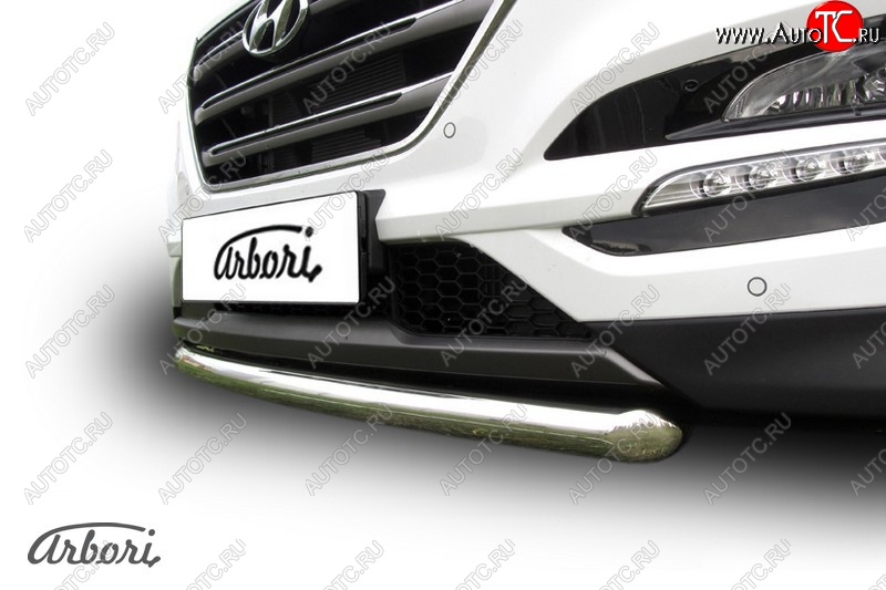 14 291 р. Защита переднего бампера Arbori (нержавейка, 1 труба d57 mm). Hyundai Tucson TL дорестайлинг (2015-2018)  с доставкой в г. Пермь