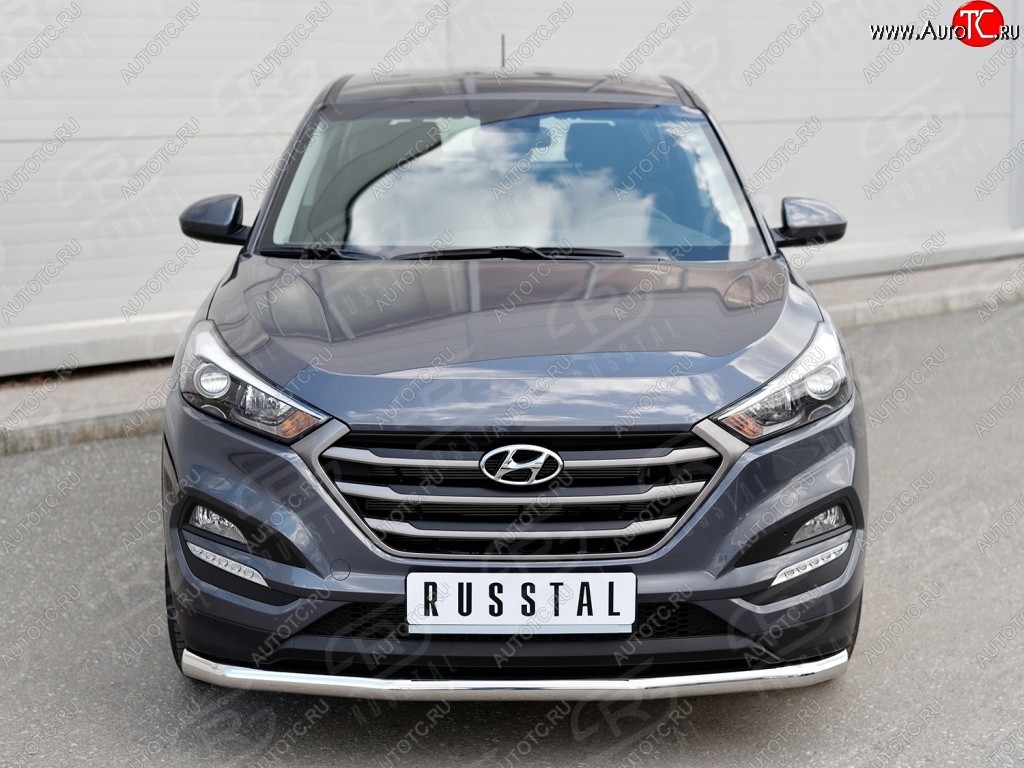 15 999 р. Защита переднего бампера (Ø63 мм, нержавейка) SLITKOFF  Hyundai Tucson  TL (2015-2018) дорестайлинг  с доставкой в г. Пермь