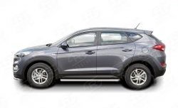 15 799 р. Защита порогов из круглой трубы диаметром 63 мм Russtal Hyundai Tucson TL дорестайлинг (2015-2018)  с доставкой в г. Пермь. Увеличить фотографию 3