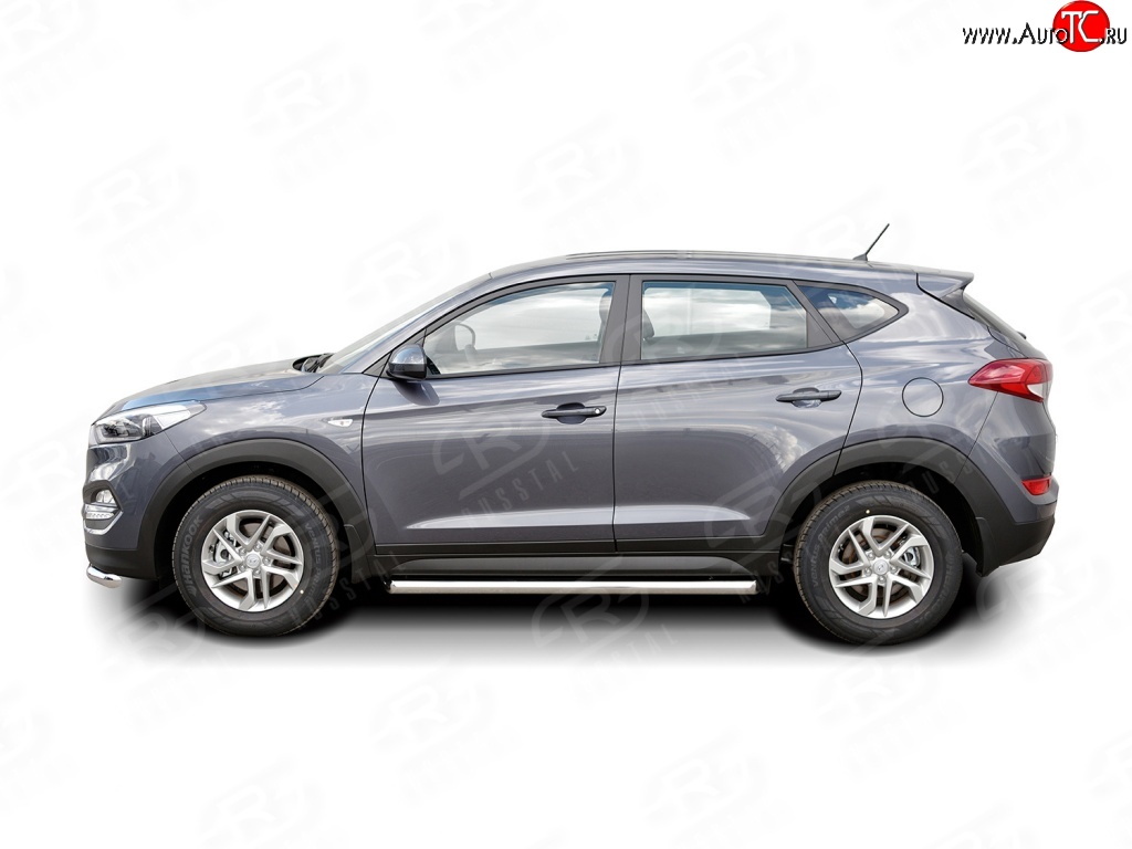 15 799 р. Защита порогов из круглой трубы диаметром 63 мм Russtal Hyundai Tucson TL дорестайлинг (2015-2018)  с доставкой в г. Пермь