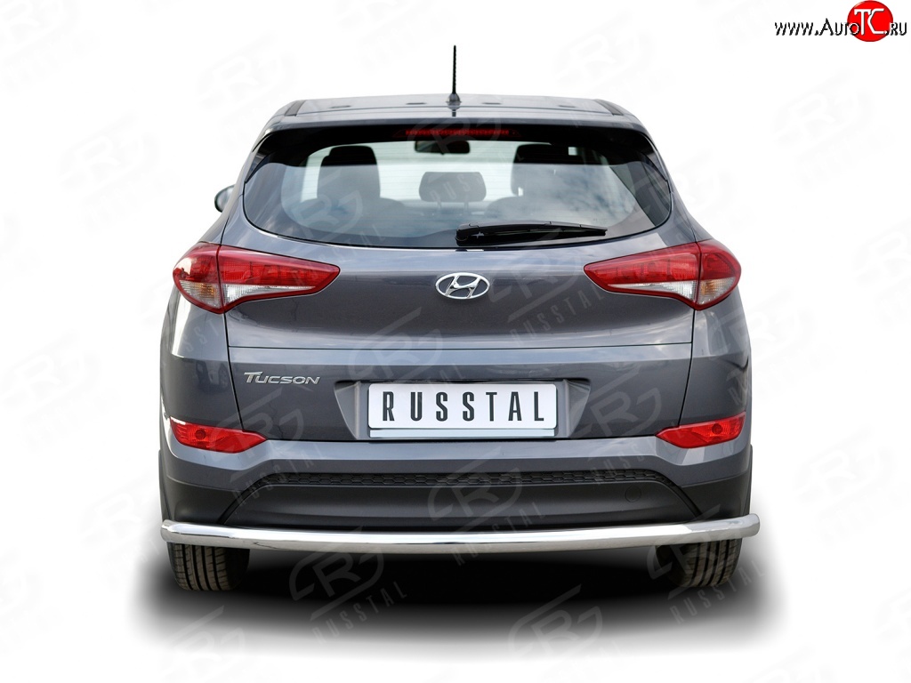 15 749 р. Защита заднего бампера (Ø63 мм длинная, нержавейка) SLITKOFF  Hyundai Tucson  TL (2015-2018) дорестайлинг  с доставкой в г. Пермь