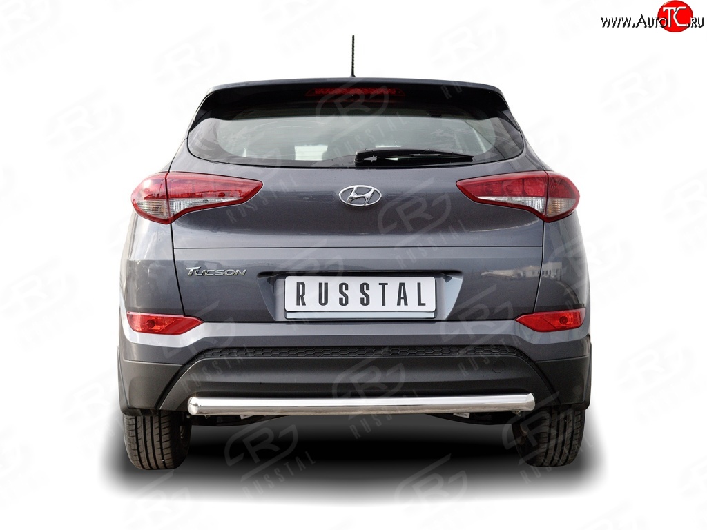 13 899 р. Защита заднего бампера (Ø63 мм короткая, нержавейка) SLITKOFF  Hyundai Tucson  TL (2015-2018) дорестайлинг  с доставкой в г. Пермь