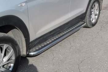 18 599 р. Защита порогов d57 Slitkoff (с листом)  Hyundai Tucson  TL (2018-2021) рестайлинг  с доставкой в г. Пермь. Увеличить фотографию 2