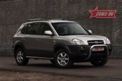 18 764 р. Защита переднего бампера Souz-96 (d76) Hyundai Tucson JM (2004-2010)  с доставкой в г. Пермь. Увеличить фотографию 3