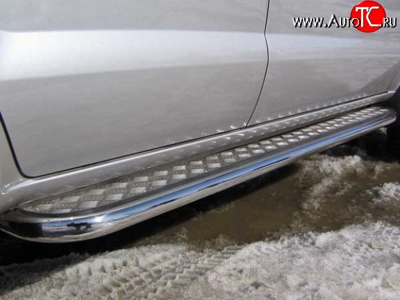 16 999 р. Широкая защита порогов Slitkoff Hyundai Tucson JM (2004-2010)  с доставкой в г. Пермь