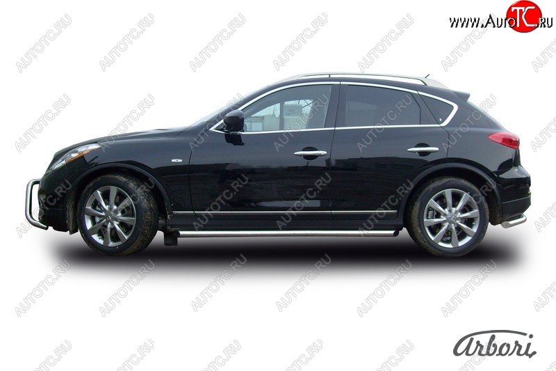 15 749 р. Защита штатных порогов Arbori (нержавейка, d57 mm). INFINITI EX35 J50 (2007-2013)  с доставкой в г. Пермь
